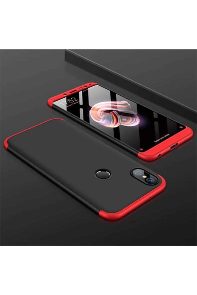 CEPCASE    Xiaomi Redmi Note 6 Pro Kılıf 3 Parça Tam Koruma Zore Ays Kapak