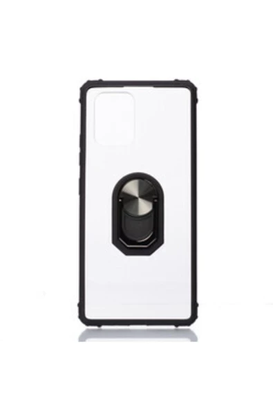CEPCASE    Galaxy A51 Uyumlu Yüzüklü Standlı Manetik Şeffaf Tam Koruma Kılıf ürün görseli