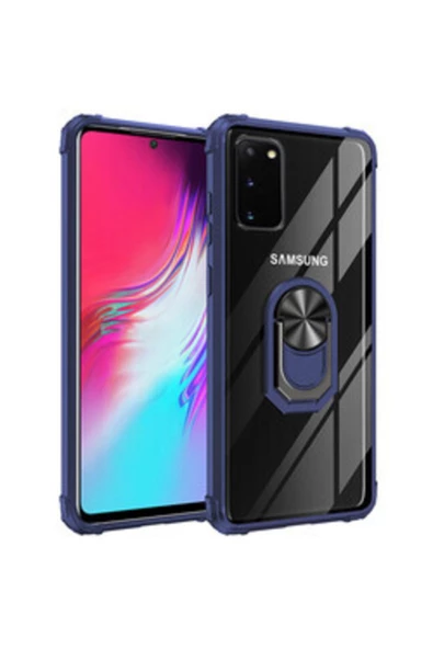 CEPCASE    Galaxy S20 Kılıf Yüzüklü Standlı Manetik Şeffaf Tam Koruma