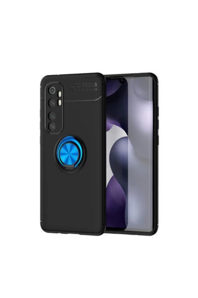 CEPCASE    Xiaomi Mi Note 10 Uyumlu  Lite Kılıf Yüzüklü Standlı Soft Parmak Izi Bırakmaz Kapak