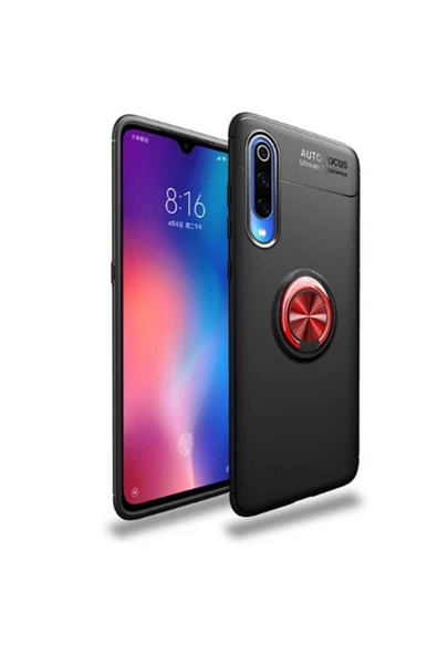 CEPCASE    Xiaomi Mi 9 Kılıf Yüzüklü Standlı Soft Parmak Izi Bırakmaz Kapak