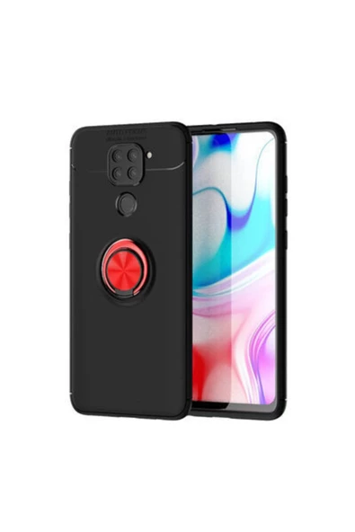 CEPCASE    Xiaomi Redmi Note 9 Kılıf Yüzüklü Standlı Soft Parmak Izi Bırakmaz Kapak