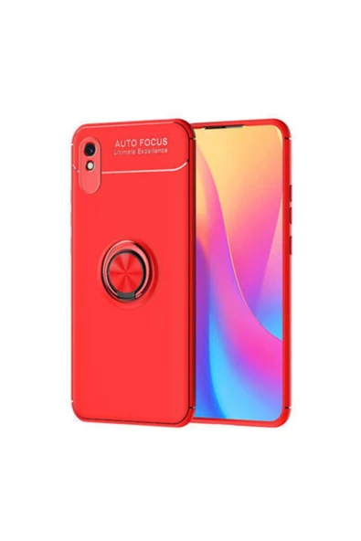 CEPCASE    Xiaomi Redmi 9a Kılıf Yüzüklü Standlı Soft Parmak Izi Bırakmaz Kapak
