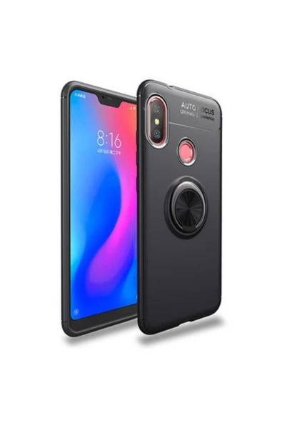 CEPCASE    Xiaomi Redmi Note 6 Pro Kılıf Yüzüklü Standlı Soft Parmak Izi Bırakmaz Kapak ürün görseli