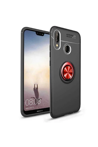CEPCASE    Huawei P Smart 2019 Kılıf Yüzüklü Standlı Soft Parmak Izi Bırakmaz Kapak