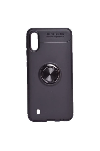 CEPCASE    Samsung Galaxy A01 Kılıf Yüzüklü Standlı Soft Parmak Izi Bırakmaz Kapak