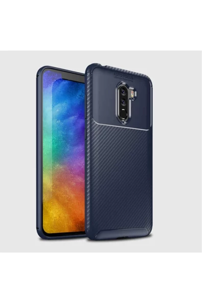 CEPCASE    Xiaomi Pocophone F1 Kılıf Ultra Slim Fit Karbon Tasarım Tam Kalıp+nano Ekran Koruma ürün görseli