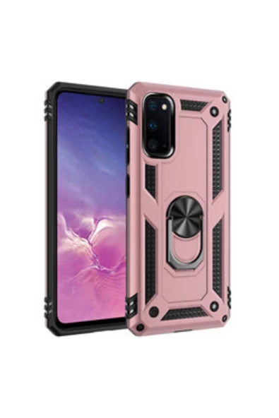 CEPCASE    Galaxy S20 Kılıf Yüzüklü Standlı Mıknatıslı Zırhlı Panzr Koruma 9h Antishock Nano Cam