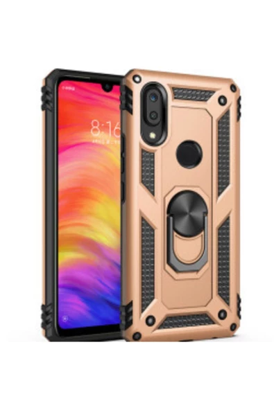 CEPCASE    Huawei Y7 Prime 2019 Kılıf Yüzüklü Standlı Mıknatıslı Zırhlı Panzr Koruma 9h Antishock Nano Cam ürün görseli
