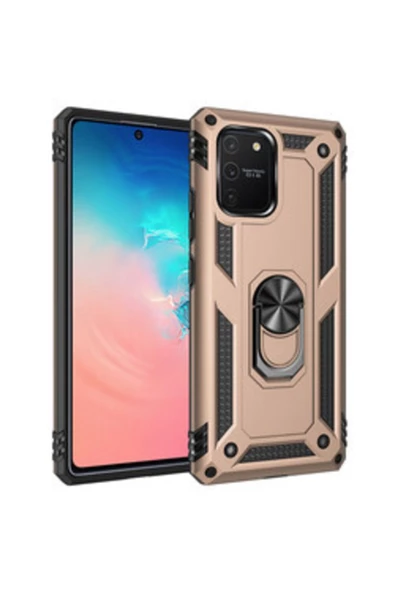 CEPCASE    Galaxy A91 (s10 Lite) Kılıf Yüzüklü Standlı Mıknatıslı Zırhlı Panzr Koruma 9h Antishock Nano Cam ürün görseli