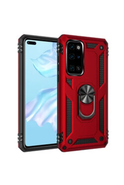 CEPCASE    Huawei P40 Kılıf Yüzüklü Standlı Mıknatıslı Zırhlı Panzr Koruma 9h Antishock Nano Cam ürün görseli