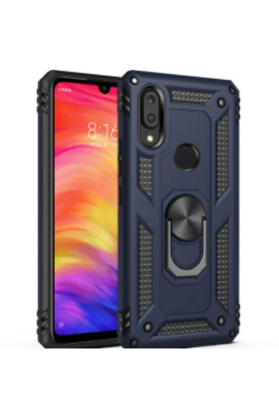 CEPCASE    Huawei P Smart 2019 Kılıf Yüzüklü Standlı Mıknatıslı Zırhlı Panzr Koruma 9h Antishock Nano Cam