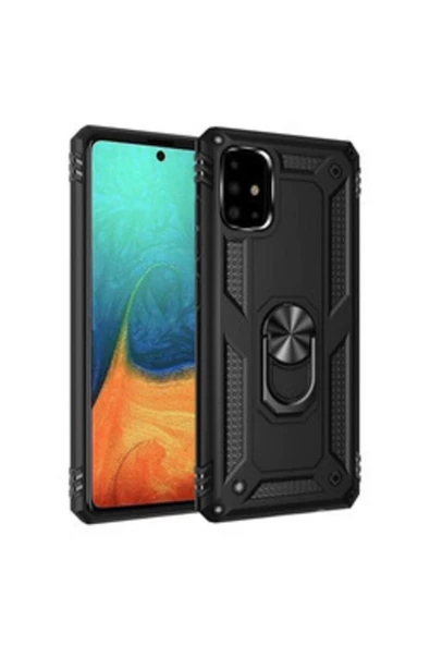 CEPCASE    Galaxy A71 Kılıf Yüzüklü Standlı Mıknatıslı Zırhlı Panzr Koruma 9h Antishock Nano Cam ürün görseli 1