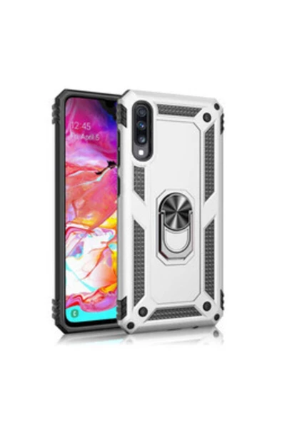 CEPCASE    Huawei P Smart Pro 2019 Kılıf Yüzüklü Standlı Mıknatıslı Zırhlı Panzr Koruma 9h Antishock Nano Cam
