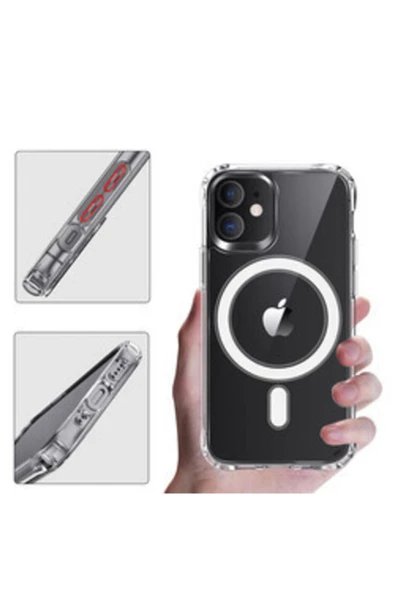 CEPCASE    Iphone 12 Mini Kılıf Magsafe Kablosuz Şarj Temassız Şarj Uyumlu Wireless Akıllı Kapak - Resim 6
