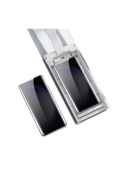 CEPCASE    Galaxy S24 Ultra Privacy Ekran Koruyucu 6 in 1 Set Kolay Uygulama Aparatlı Easy To Apply Siyah - 4