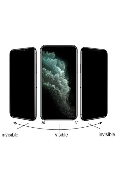 CEPCASE    Apple iPhone 11 Pro Max Ekran Koruyucu Privacy 5D Temperli Cam 9H HD Kalite Kolay Kurulum Siyah - 5