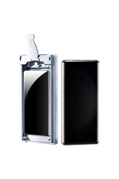 CEPCASE    Galaxy S24 Ultra Privacy Ekran Koruyucu 6 in 1 Set Kolay Uygulama Aparatlı Easy To Apply Siyah - 6