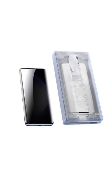 CEPCASE    Galaxy S24 Ultra Privacy Ekran Koruyucu 6 in 1 Set Kolay Uygulama Aparatlı Easy To Apply Siyah