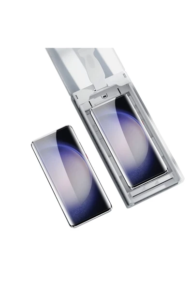 CEPCASE    Galaxy S24 Ultra Ultra Ekran Koruma 6 in 1 Set Kolay Uygulama Aparatlı Easy To Apply Siyah - 3