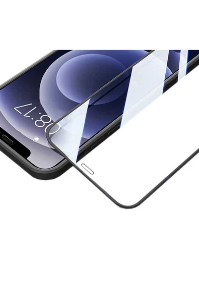CEPCASE    Apple iPhone 11 Ekran Koruyucu Kenar Korumalı Tam Kapatan 5D Temperli Cam Ekran Koruma Siyah