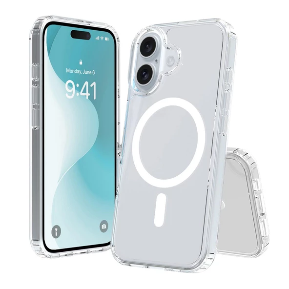 BİKAPAK MAGSLIM IPHONE 16 ŞEFFAF KAPAK