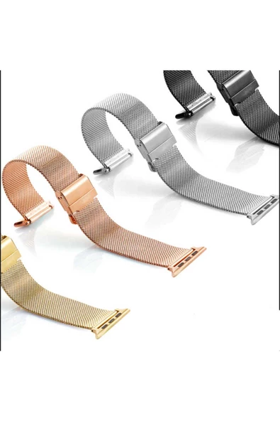 CEPCASE    Apple Watch 7 45mm Kordon Metal Hasır Örgü Tasarım Paslanmaz Mıknatıslı Ayarlanabilir - 5