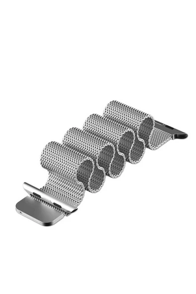 CEPCASE    Apple Watch 7 45mm Kordon Metal Hasır Örgü Tasarım Paslanmaz Mıknatıslı Ayarlanabilir - 3