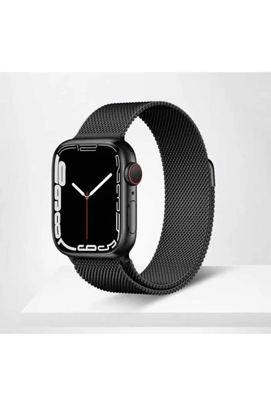 CEPCASE    Apple Watch 7 45mm Kordon Metal Hasır Örgü Tasarım Paslanmaz Mıknatıslı Ayarlanabilir - 2