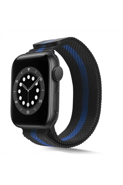 CEPCASE    Apple Watch Uyumlu 38mm Kordon/Kayış Metal Hasır Örgü Tasarım Paslanmaz Mıknatıslı Ayarlanabilir