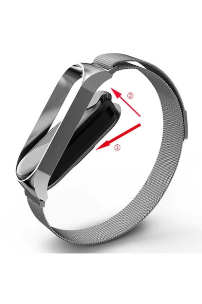 CEPCASE    Xiaomi Mi Band 6 Kordon/Kayış Metal Hasır Örgü Tasarım Paslanmaz Mıknatıslı Ayarlanabilir - 4