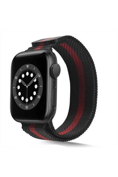 CEPCASE    Apple Watch 42mm Kordon/Kayış Metal Hasır Örgü Tasarım Paslanmaz Mıknatıslı Ayarlanabilir