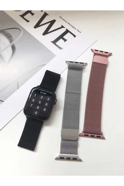 CEPCASE    Apple Watch Ultra 49mm Kordon Metal Hasır Örgü Tasarım Paslanmaz Mıknatıslı Ayarlanabilir - 3