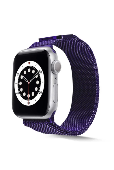CEPCASE    Apple Watch 44mm Kordon/Kayış Metal Hasır Örgü Tasarım Paslanmaz Mıknatıslı Ayarlanabilir