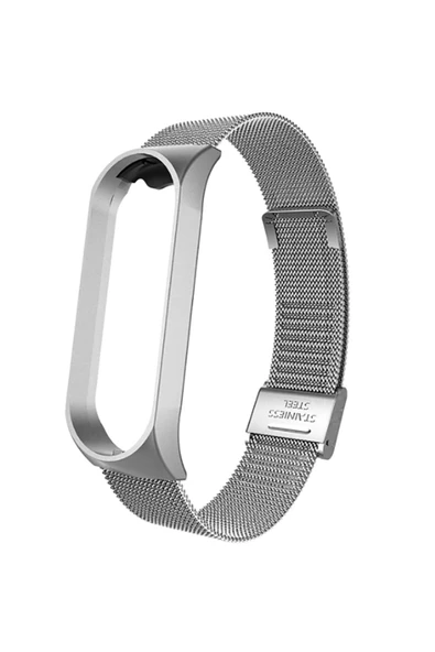 CEPCASE    Xiaomi Mi Band 3 Kordon/Kayış Metal Hasır Örgü Tasarım Paslanmaz Mıknatıslı Ayarlanabilir