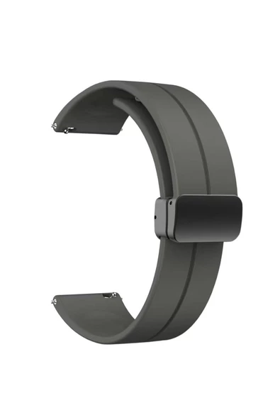 CEPCASE    Samsung Galaxy Watch 42mm Kordon/Kayış Çizgili Tasarım Metal Toka Esnek Sağlam Silikon Kordon