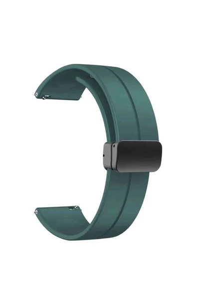 CEPCASE    Samsung Galaxy Watch 42mm Kordon/Kayış Çizgili Tasarım Metal Toka Esnek Sağlam Silikon Kordon
