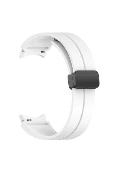 CEPCASE    Samsung Galaxy Watch 4 Classic 42mm Kordon/Kayış Çizgili Tasarım Metal Toka Esnek Sağlam