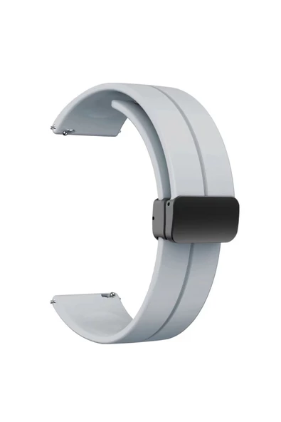 CEPCASE Samsung Gear S3 Kordon/Kayış Çizgili Tasarım Metal Toka Esnek Sağlam Silikon Kordon