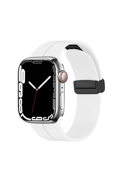 CEPCASE    Watch 42mm Kordon/kayış Çizgili Tasarım Metal Toka Esnek Sağlam Silikon Kordon