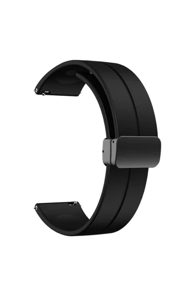 CEPCASE    Samsung Gear S3 Kordon/Kayış Çizgili Tasarım Metal Toka Esnek Sağlam Silikon Kordon