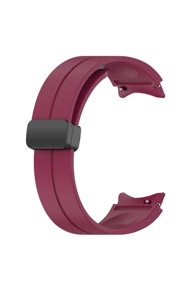 CEPCASE    Samsung Galaxy Watch 5 44mm Kordon/Kayış Çizgili Tasarım Metal Toka Esnek Sağlam Silikon Kordon