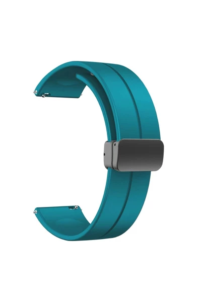 CEPCASE    Samsung Gear S2 Kordon/Kayış Çizgili Tasarım Metal Toka Esnek Sağlam Silikon Kordon