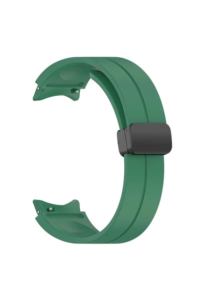 CEPCASE    Samsung Galaxy Watch 4 40mm Kordon/Kayış Çizgili Tasarım Metal Toka Esnek Sağlam Silikon Kordon