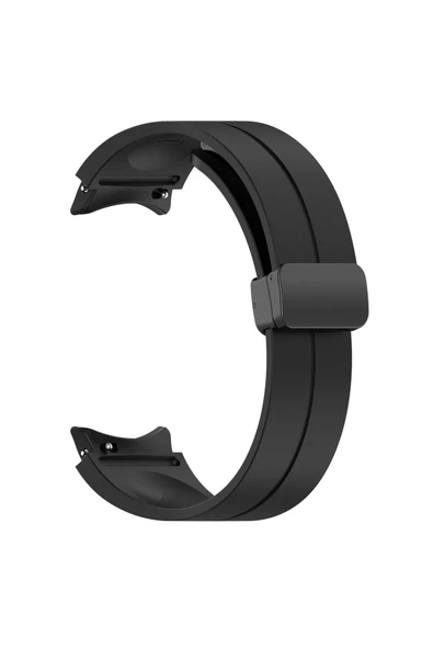 CEPCASE    Samsung Galaxy Watch 4 44mm Kordon/Kayış Çizgili Tasarım Metal Toka Esnek Sağlam Silikon Kordon