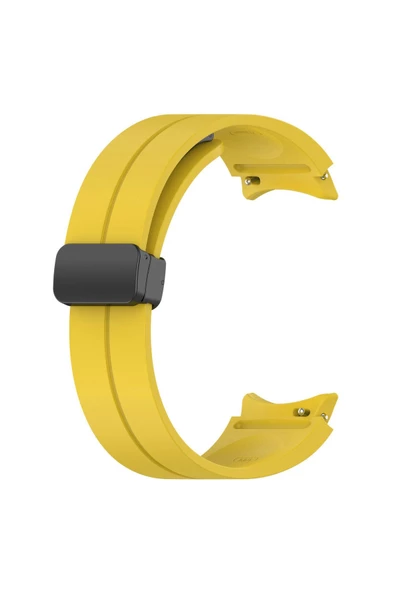 CEPCASE    Samsung Galaxy Watch 4 40mm Koron/Kayış Çizgili Tasarım Metal Toka Esnek Sağlam Silikon Kordon