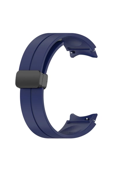 CEPCASE Samsung Galaxy Watch 5 40mm Koron/Kayış Çizgili Tasarım Metal Toka Esnek Sağlam Silikon Kordon - 2