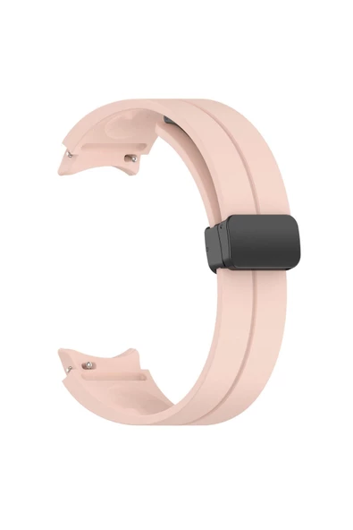 CEPCASE    Samsung Galaxy Watch 4 40mm Koron/Kayış Çizgili Tasarım Metal Toka Esnek Sağlam Silikon Kordon