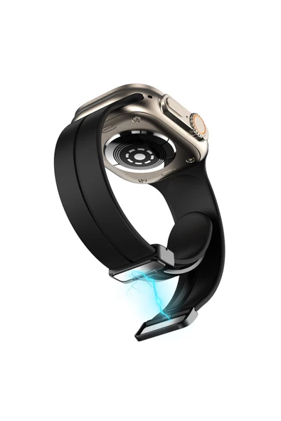 CEPCASE    Watch Ultra 49mm Kordon/kayış Çizgili Tasarım Metal Toka Esnek Sağlam Silikon Kordon - 6