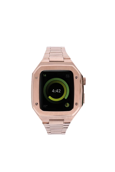 CEPCASE    Apple Watch 7 45mm Kordon Luxury Tasarım Paslanmaz Çelik Kasa Korumalı Special Kordon